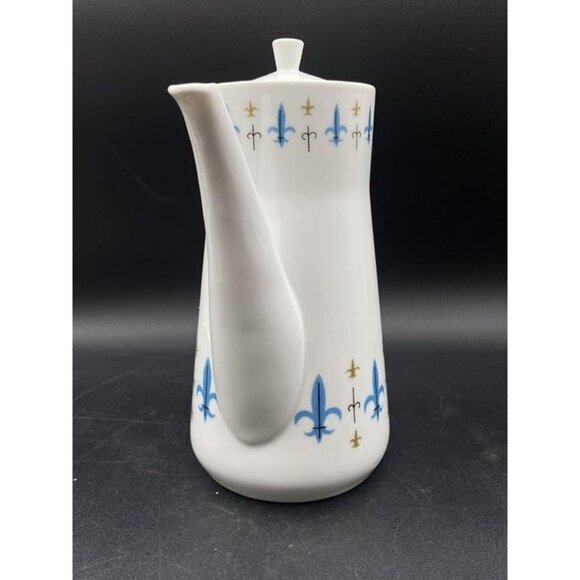 Style House China Caravelle Coffee Pot Yamaguchi Fleur de Lis Japan Knights - Picture 2 of 12